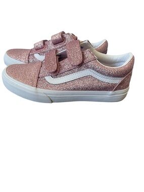 Vans Old Skool V Pink Glitter Shoes Size 3